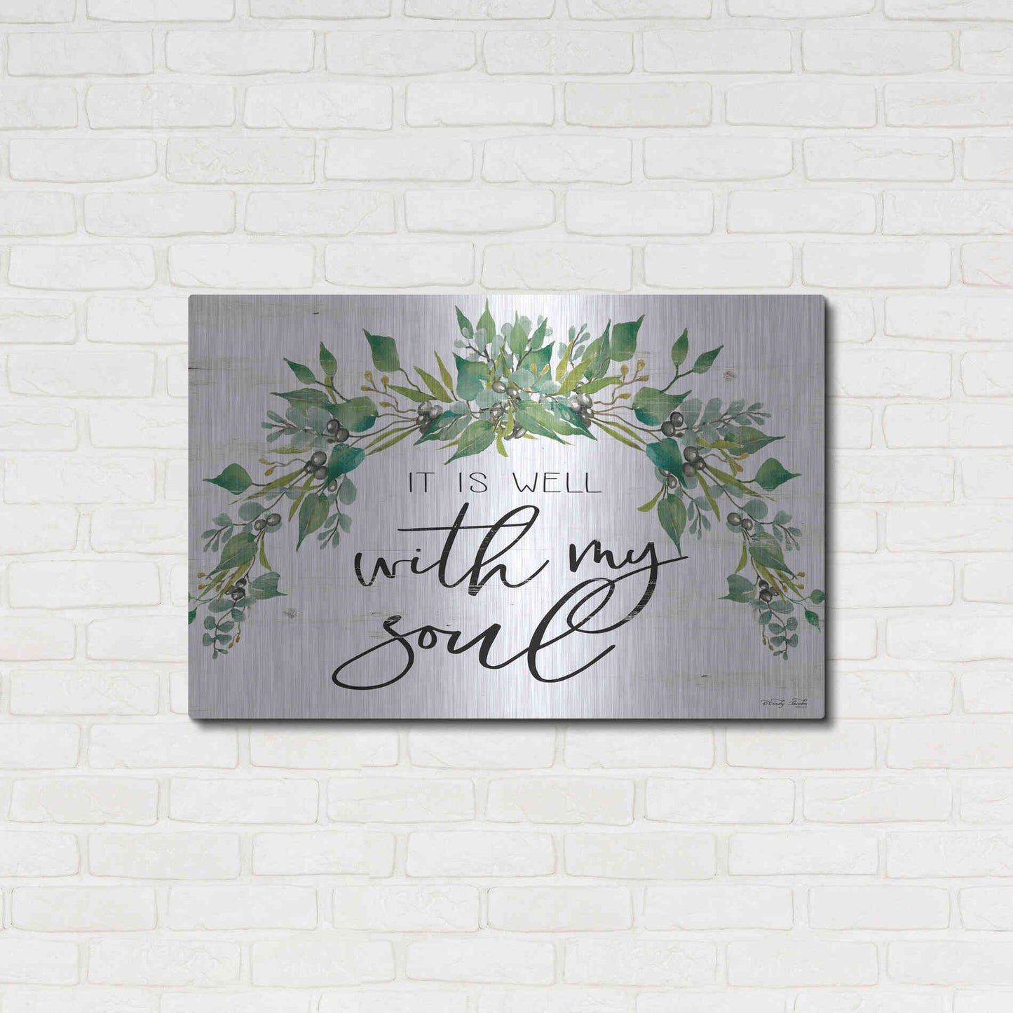 Luxe Metal Art 'It is Well With My Soul 2' by Cindy Jacobs, Metal Wall Art,36x24