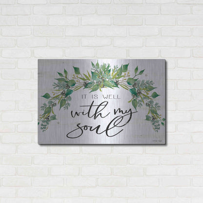 Luxe Metal Art 'It is Well With My Soul 2' by Cindy Jacobs, Metal Wall Art,36x24