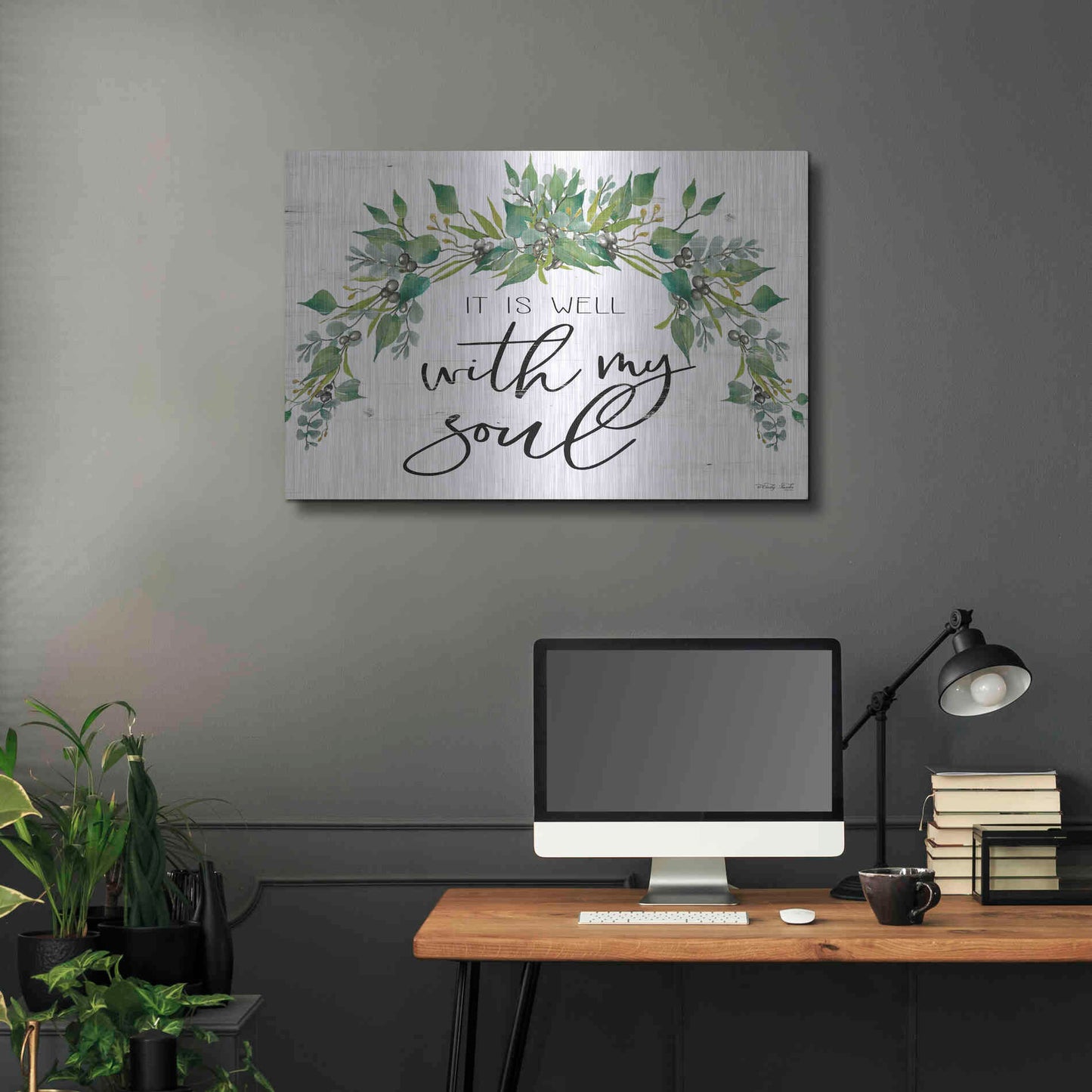 Luxe Metal Art 'It is Well With My Soul 2' by Cindy Jacobs, Metal Wall Art,36x24