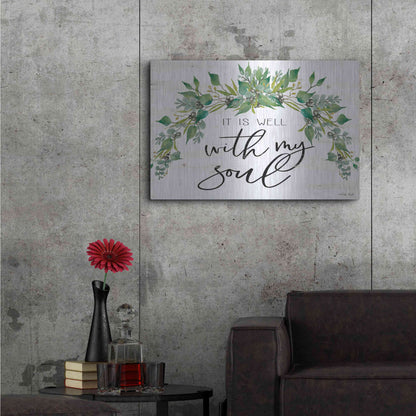 Luxe Metal Art 'It is Well With My Soul 2' by Cindy Jacobs, Metal Wall Art,36x24