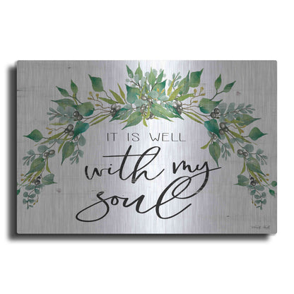 Luxe Metal Art 'It is Well With My Soul 2' by Cindy Jacobs, Metal Wall Art