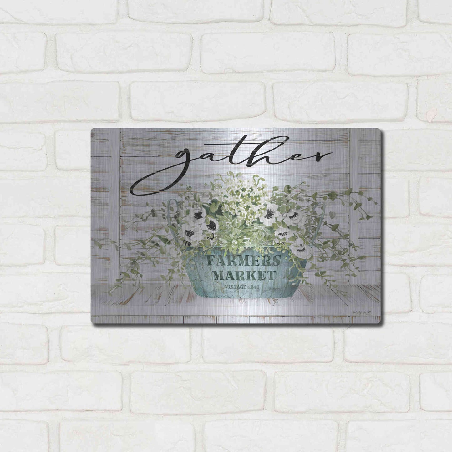 Luxe Metal Art 'Gather' by Cindy Jacobs, Metal Wall Art,16x12