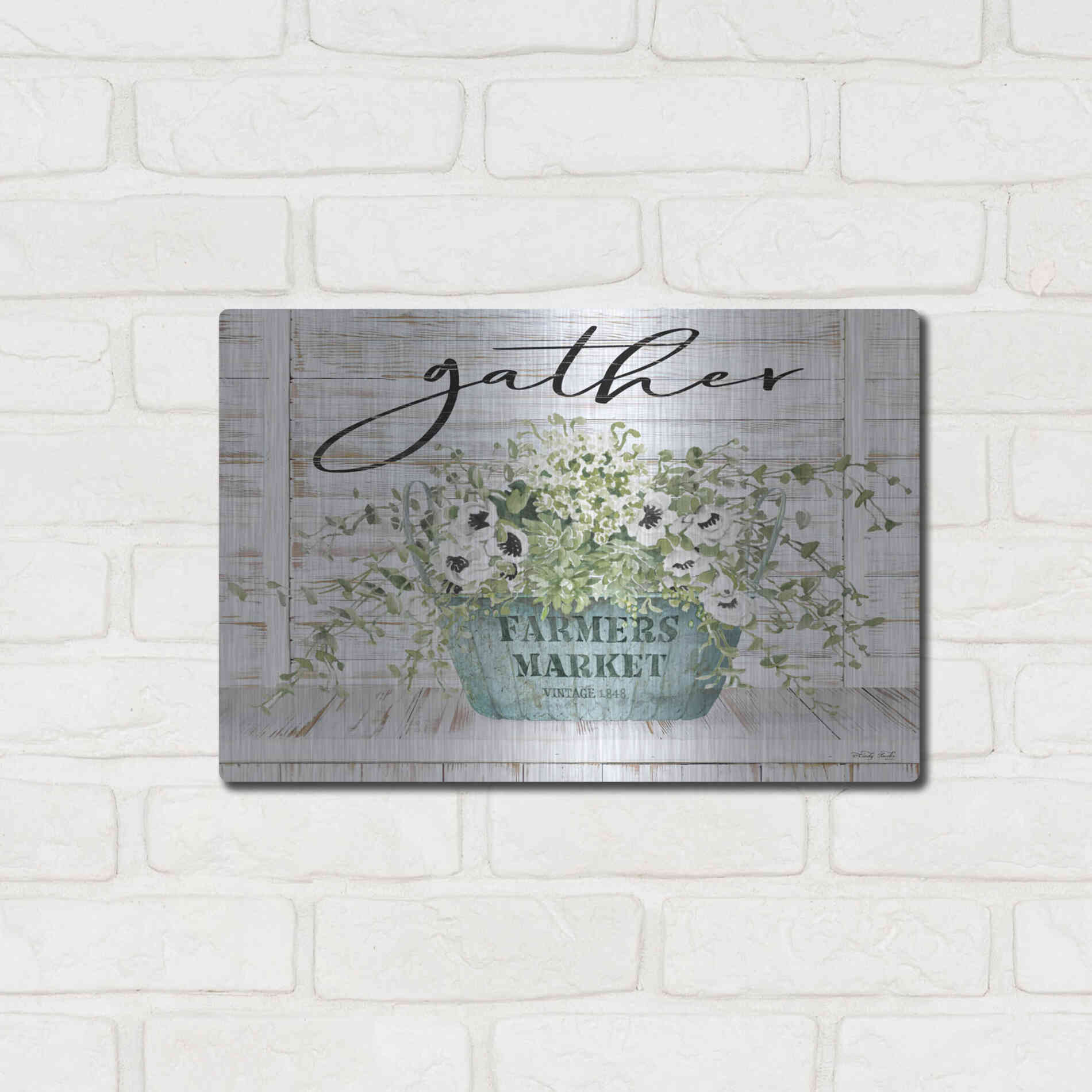 Luxe Metal Art 'Gather' by Cindy Jacobs, Metal Wall Art,16x12