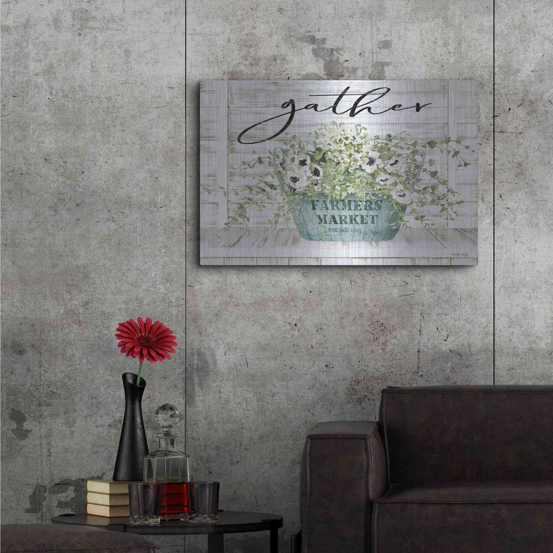 Luxe Metal Art 'Gather' by Cindy Jacobs, Metal Wall Art,36x24