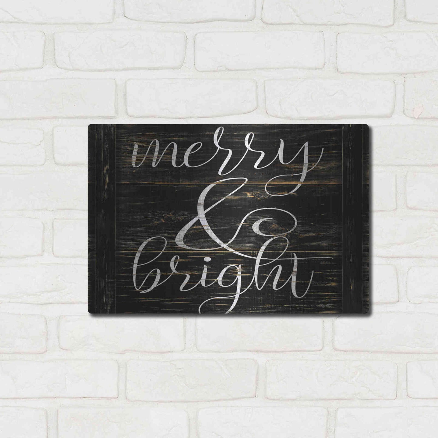 Luxe Metal Art 'Merry & Bright 2' by Cindy Jacobs, Metal Wall Art,16x12