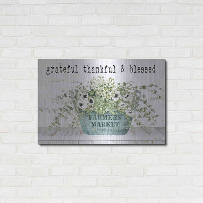 Luxe Metal Art 'Grateful Thankful & Blessed' by Cindy Jacobs, Metal Wall Art,36x24