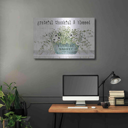 Luxe Metal Art 'Grateful Thankful & Blessed' by Cindy Jacobs, Metal Wall Art,36x24
