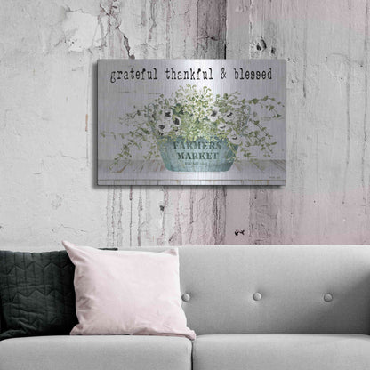 Luxe Metal Art 'Grateful Thankful & Blessed' by Cindy Jacobs, Metal Wall Art,36x24