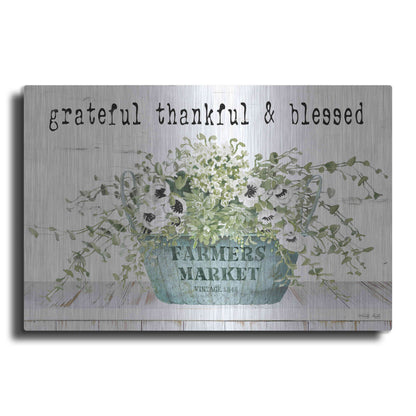 Luxe Metal Art 'Grateful Thankful & Blessed' by Cindy Jacobs, Metal Wall Art