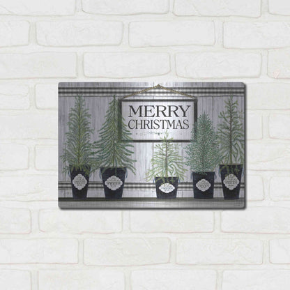 Luxe Metal Art 'Trees of Christmas' by Cindy Jacobs, Metal Wall Art,16x12