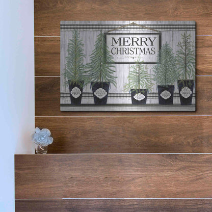 Luxe Metal Art 'Trees of Christmas' by Cindy Jacobs, Metal Wall Art,16x12