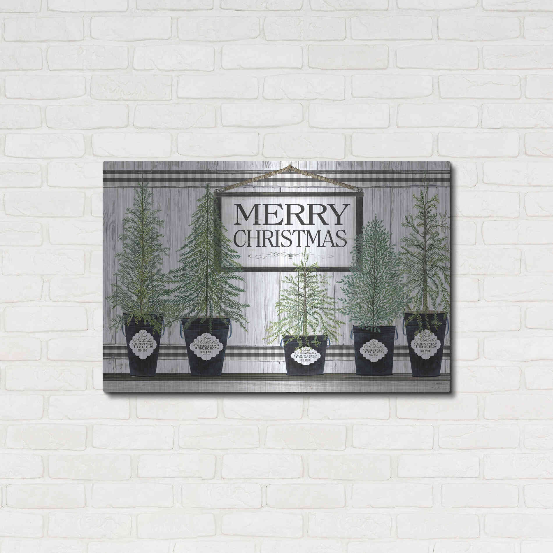 Luxe Metal Art 'Trees of Christmas' by Cindy Jacobs, Metal Wall Art,36x24