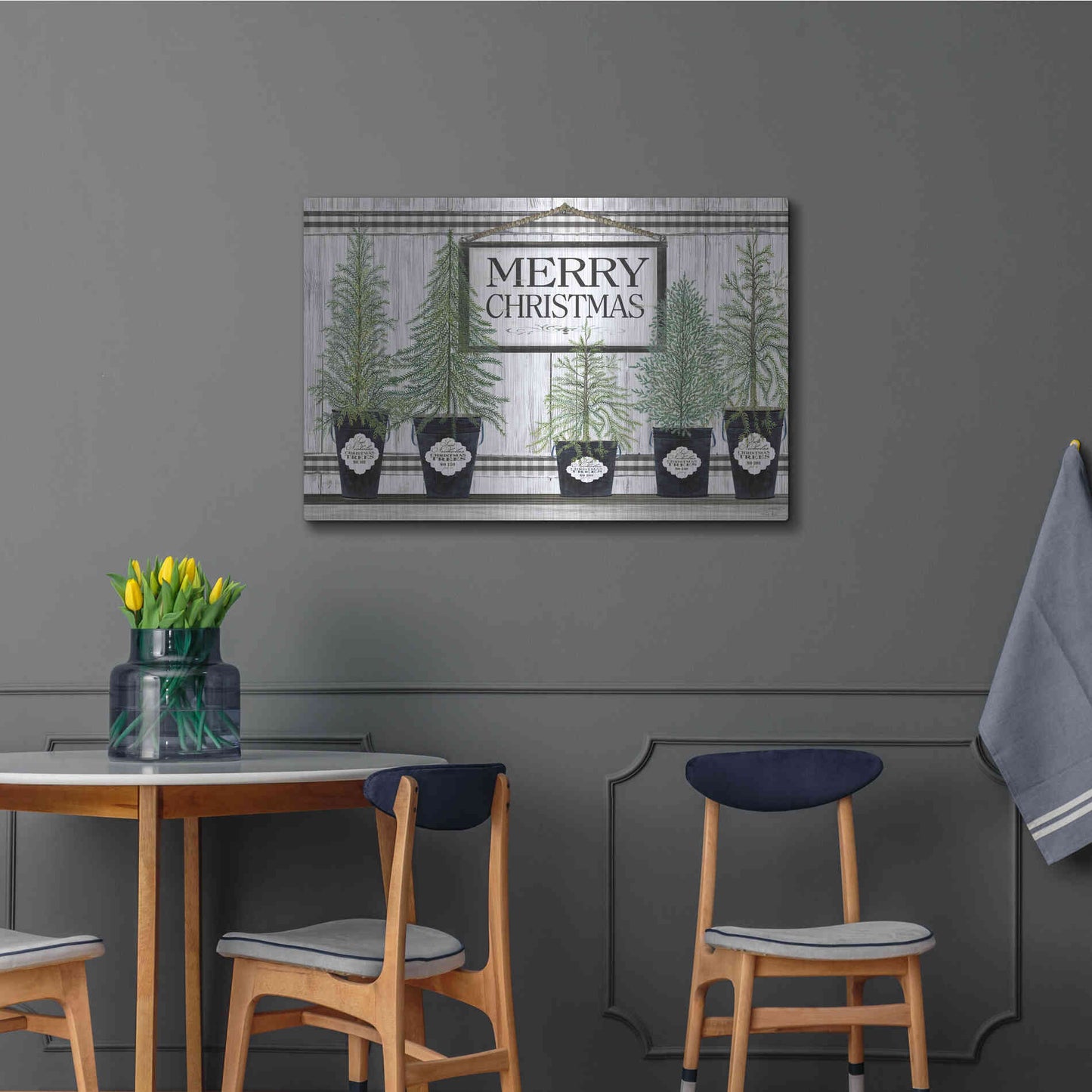 Luxe Metal Art 'Trees of Christmas' by Cindy Jacobs, Metal Wall Art,36x24