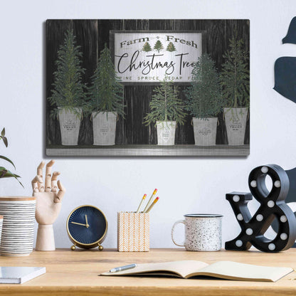 Luxe Metal Art 'Farm Fresh Trees of Christmas' by Cindy Jacobs, Metal Wall Art,16x12