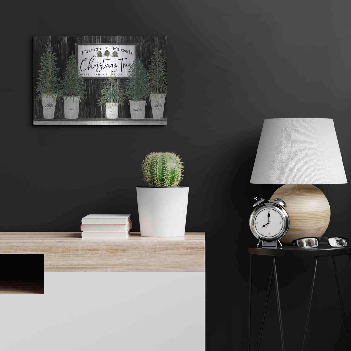 Luxe Metal Art 'Farm Fresh Trees of Christmas' by Cindy Jacobs, Metal Wall Art,24x16