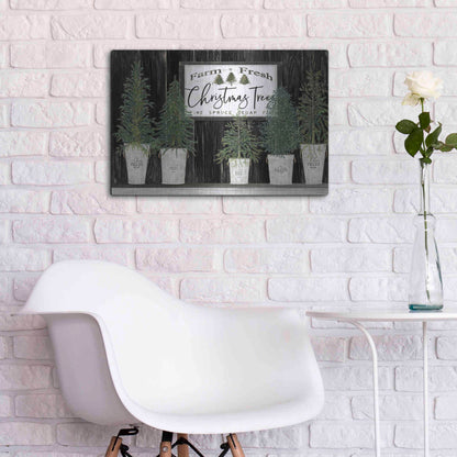 Luxe Metal Art 'Farm Fresh Trees of Christmas' by Cindy Jacobs, Metal Wall Art,24x16