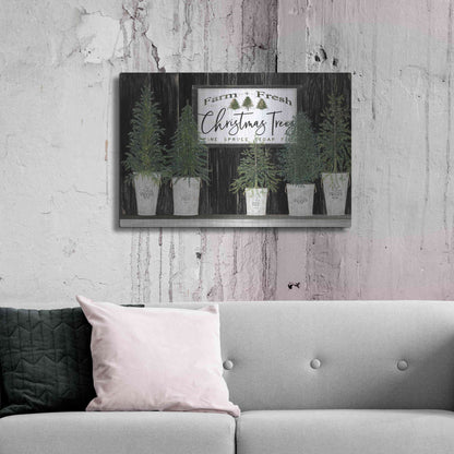 Luxe Metal Art 'Farm Fresh Trees of Christmas' by Cindy Jacobs, Metal Wall Art,36x24