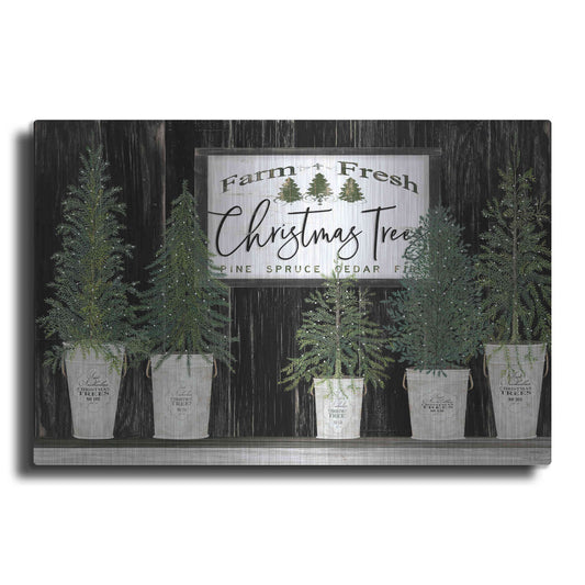 Luxe Metal Art 'Farm Fresh Trees of Christmas' by Cindy Jacobs, Metal Wall Art