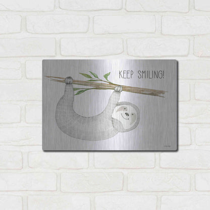 Luxe Metal Art 'Keep Smiling' by Cindy Jacobs, Metal Wall Art,16x12
