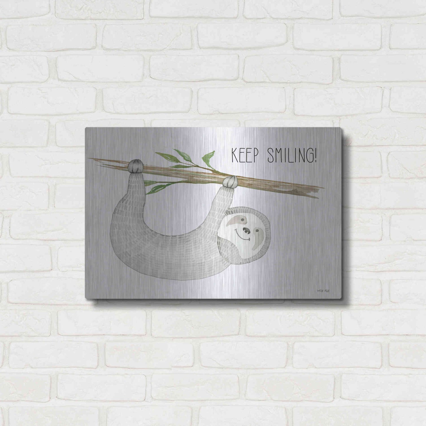 Luxe Metal Art 'Keep Smiling' by Cindy Jacobs, Metal Wall Art,24x16