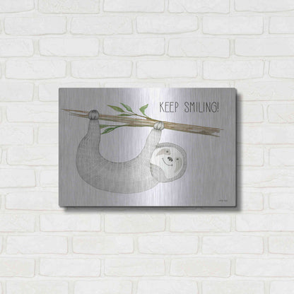 Luxe Metal Art 'Keep Smiling' by Cindy Jacobs, Metal Wall Art,24x16