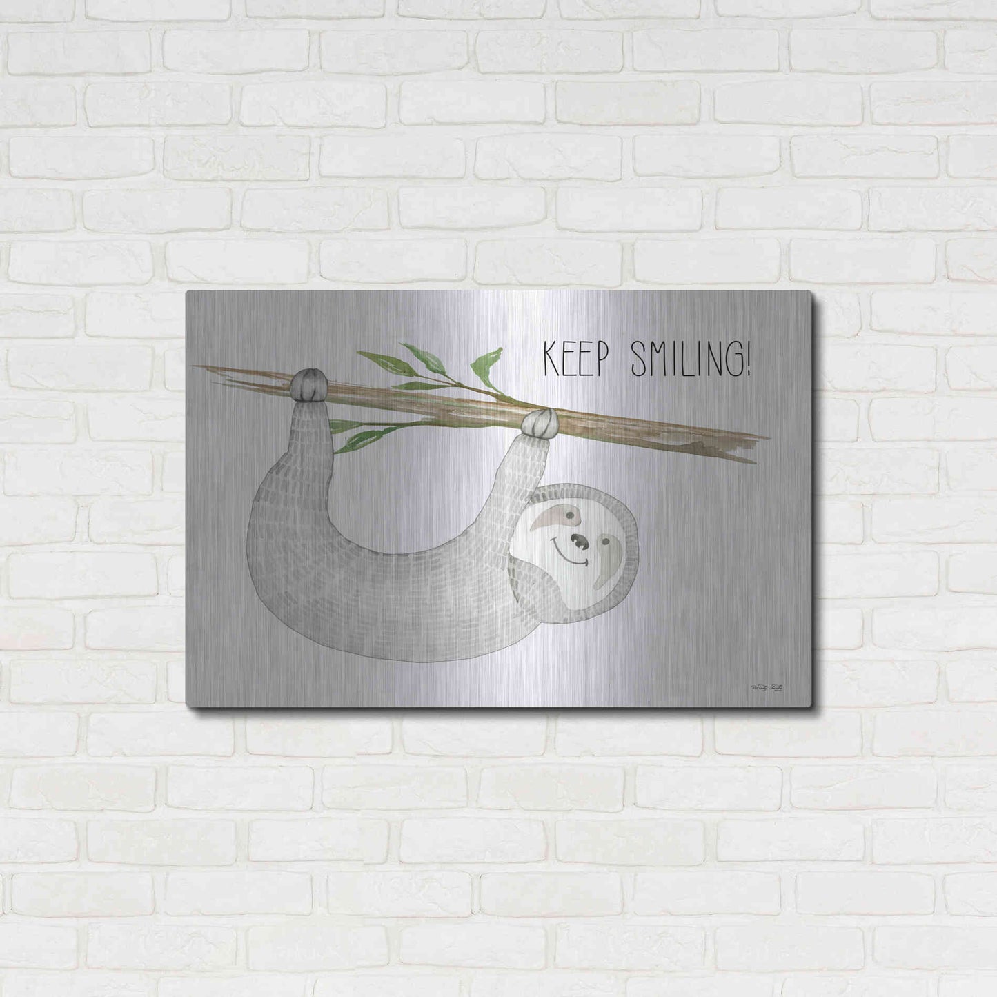 Luxe Metal Art 'Keep Smiling' by Cindy Jacobs, Metal Wall Art,36x24