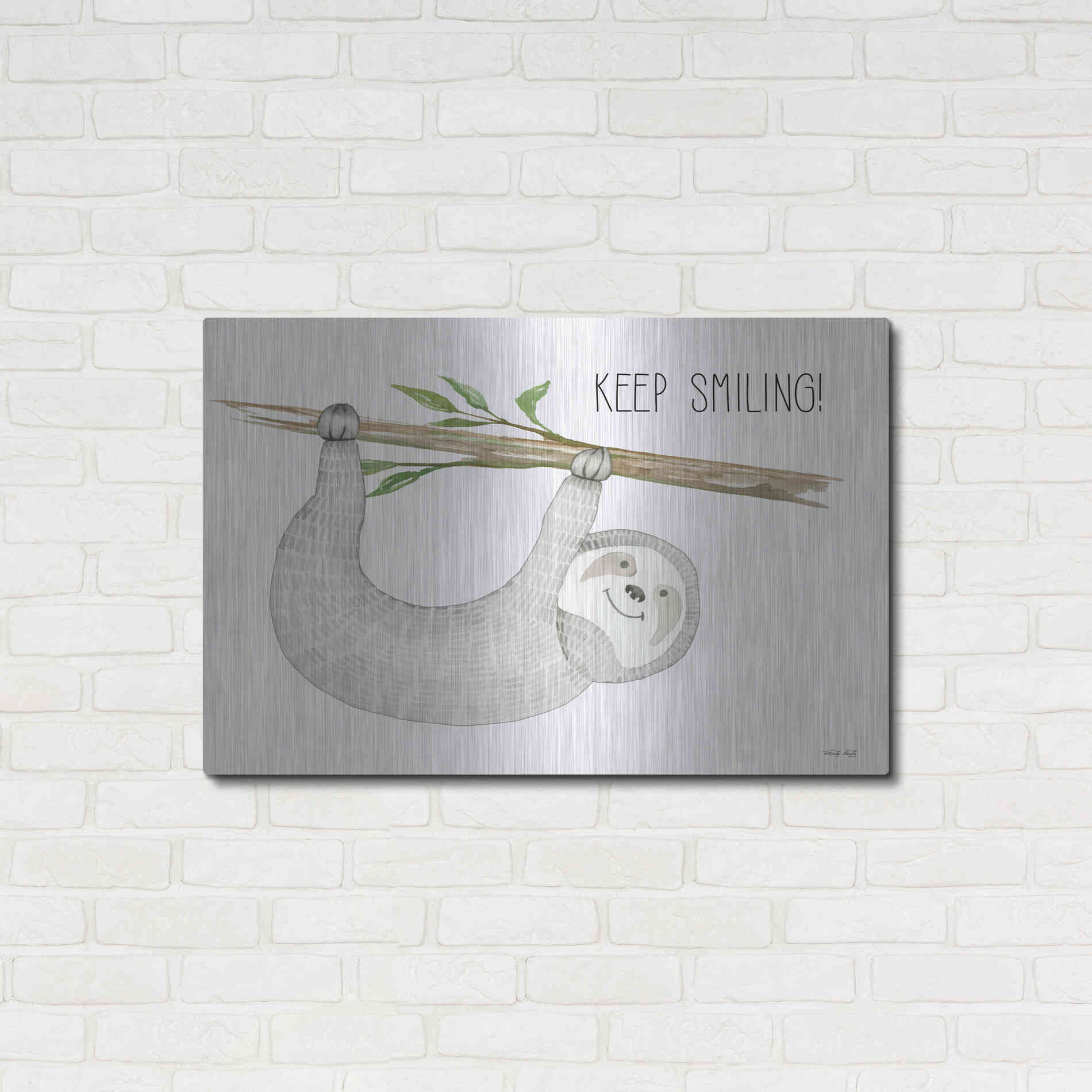 Luxe Metal Art 'Keep Smiling' by Cindy Jacobs, Metal Wall Art,36x24