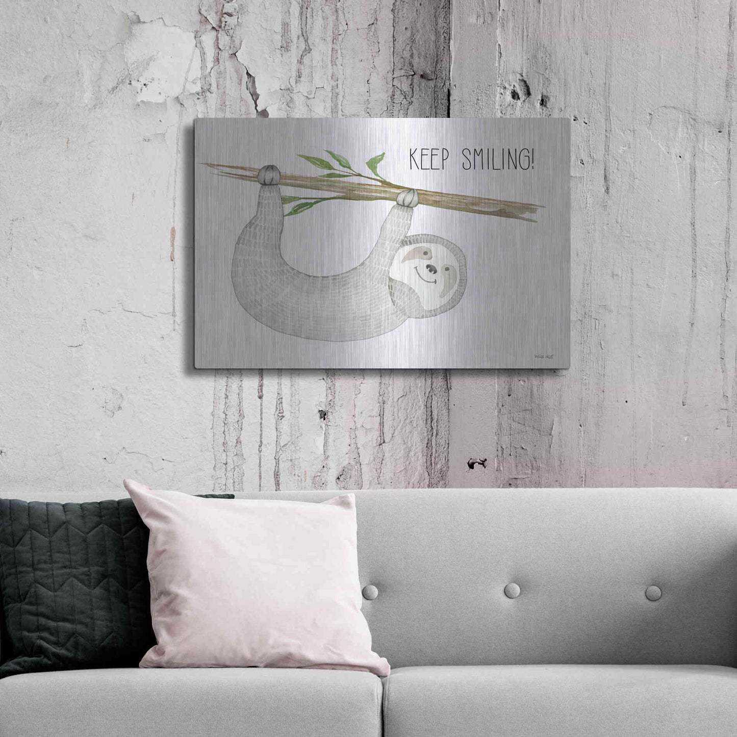 Luxe Metal Art 'Keep Smiling' by Cindy Jacobs, Metal Wall Art,36x24