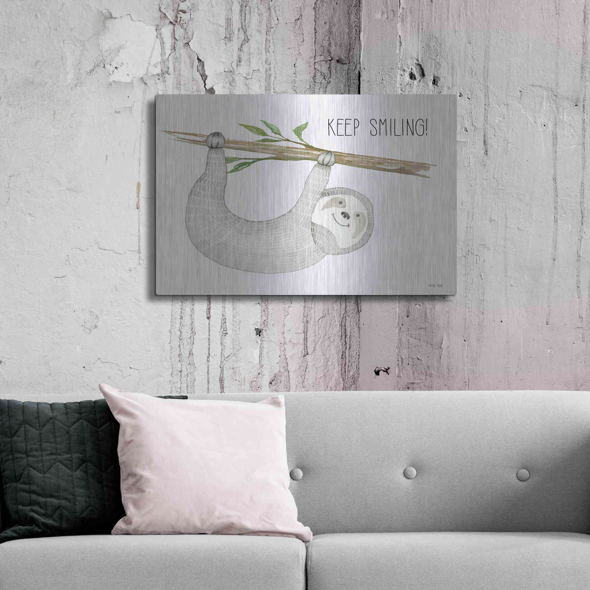 Luxe Metal Art 'Keep Smiling' by Cindy Jacobs, Metal Wall Art,36x24