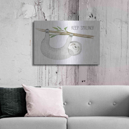 Luxe Metal Art 'Keep Smiling' by Cindy Jacobs, Metal Wall Art,36x24