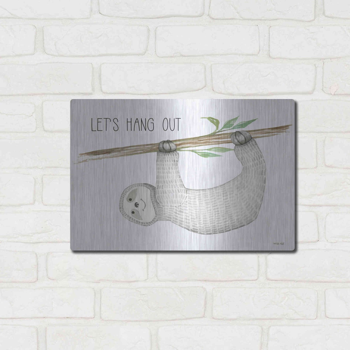 Luxe Metal Art 'Let's Hang Out' by Cindy Jacobs, Metal Wall Art,16x12