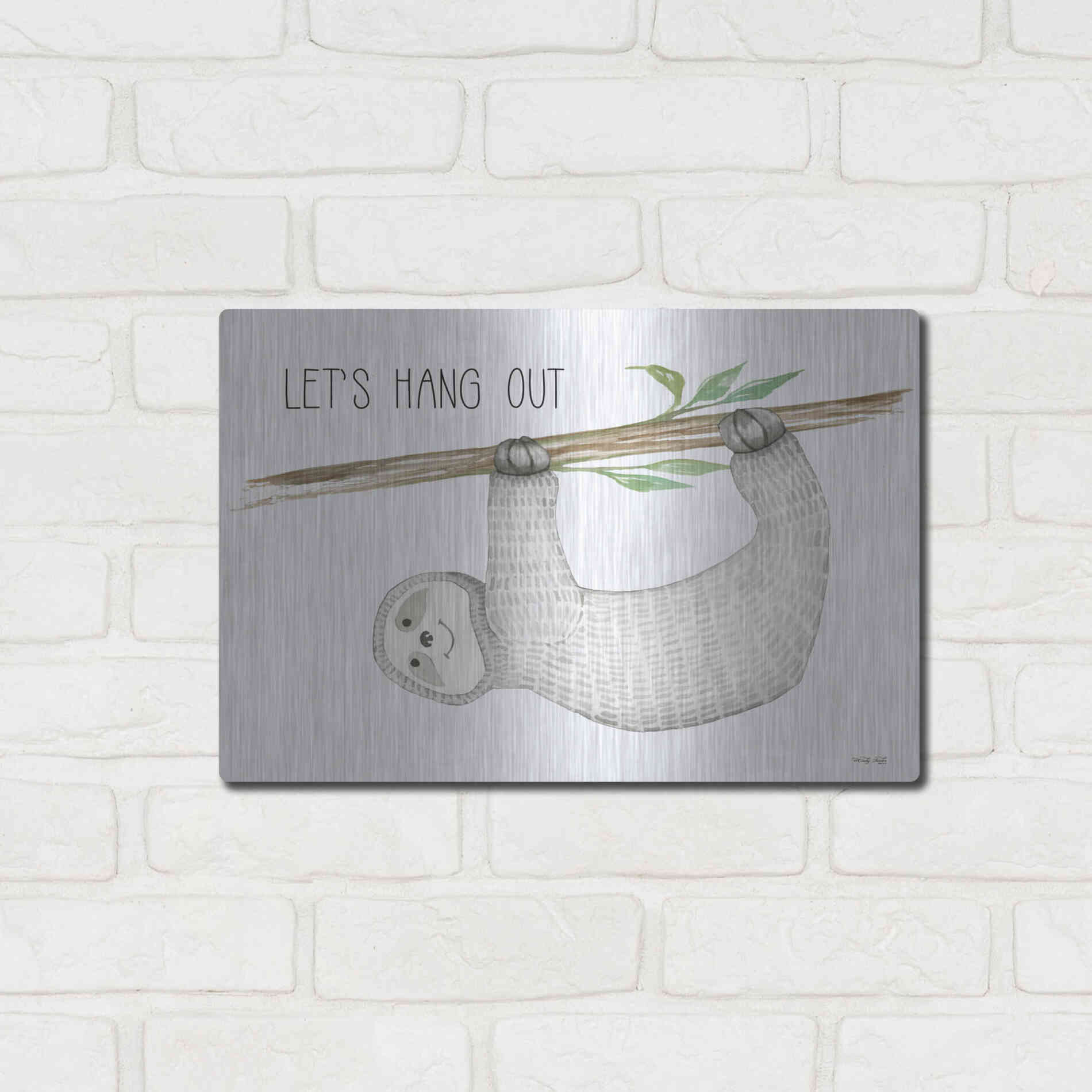 Luxe Metal Art 'Let's Hang Out' by Cindy Jacobs, Metal Wall Art,16x12