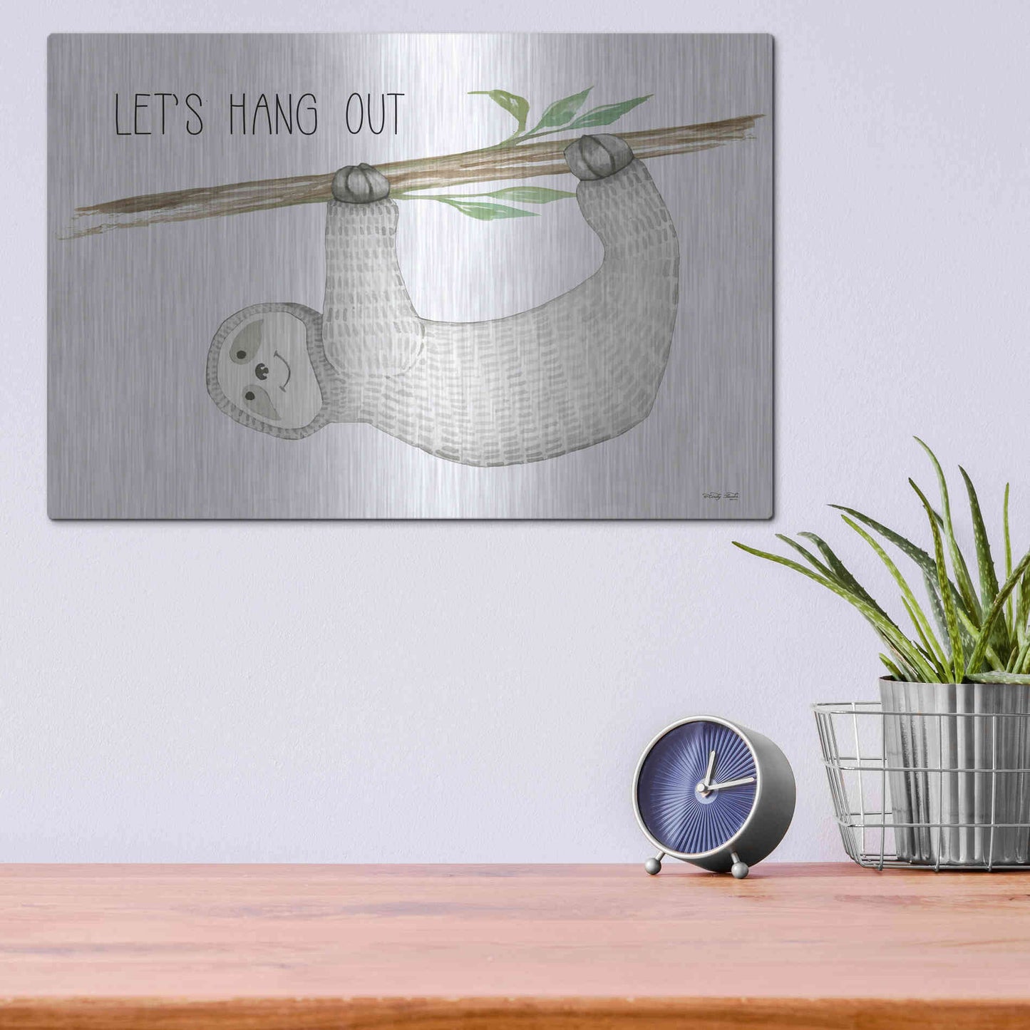 Luxe Metal Art 'Let's Hang Out' by Cindy Jacobs, Metal Wall Art,16x12