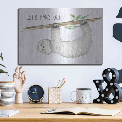 Luxe Metal Art 'Let's Hang Out' by Cindy Jacobs, Metal Wall Art,16x12