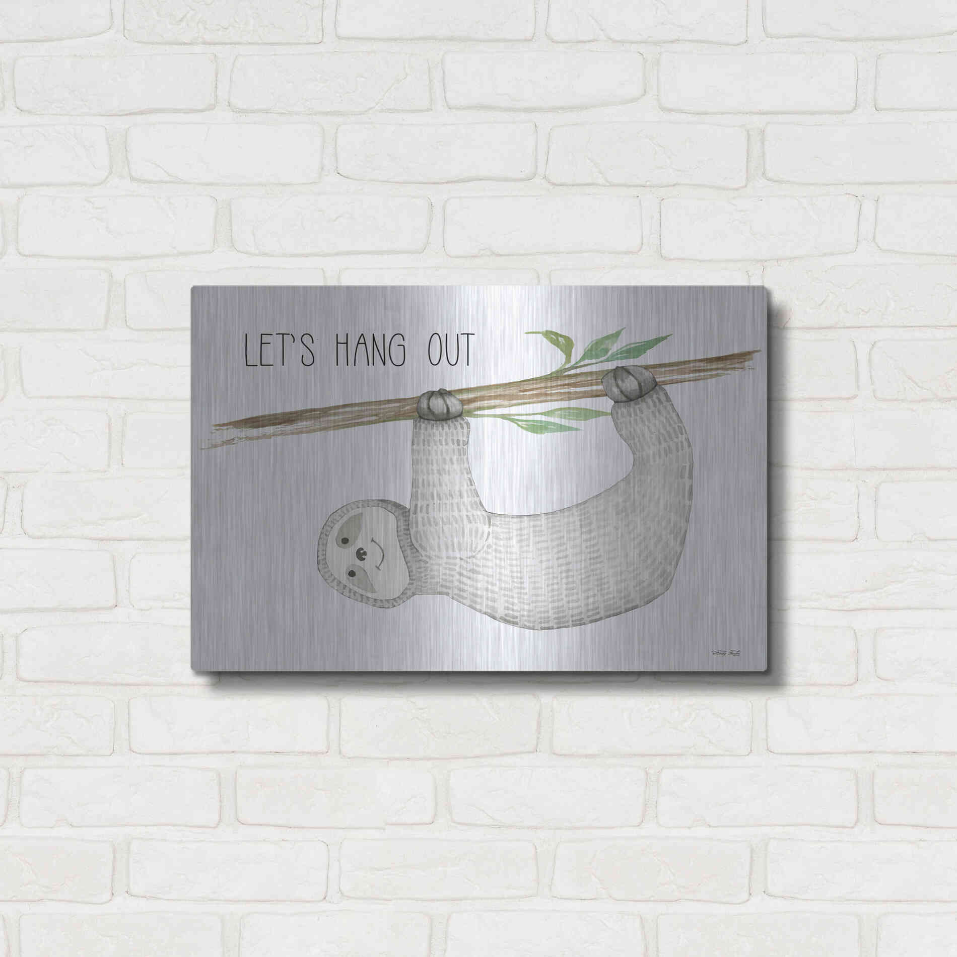 Luxe Metal Art 'Let's Hang Out' by Cindy Jacobs, Metal Wall Art,24x16