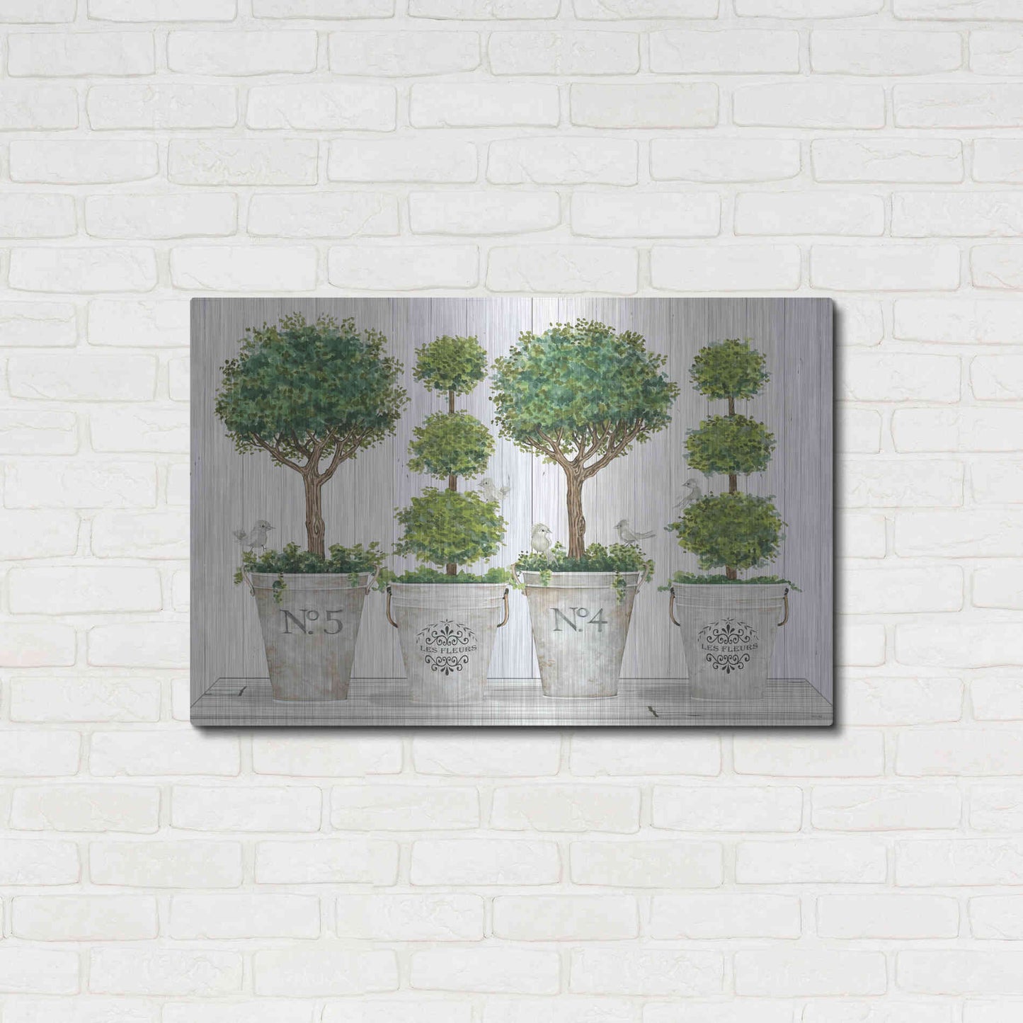 Luxe Metal Art 'Topiary Still Life' by Cindy Jacobs, Metal Wall Art,36x24