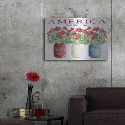 Luxe Metal Art 'America Glass Jars' by Cindy Jacobs, Metal Wall Art,36x24