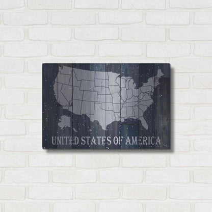 Luxe Metal Art 'Navy United States of America' by Cindy Jacobs, Metal Wall Art,24x16