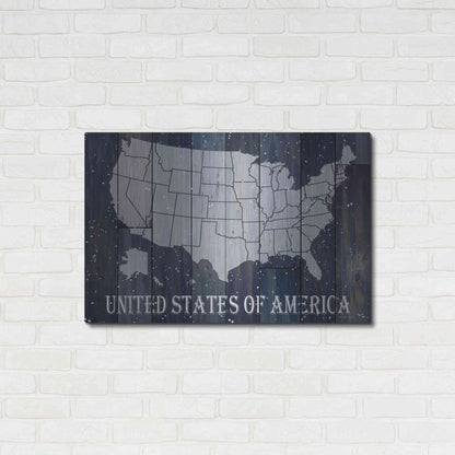 Luxe Metal Art 'Navy United States of America' by Cindy Jacobs, Metal Wall Art,36x24