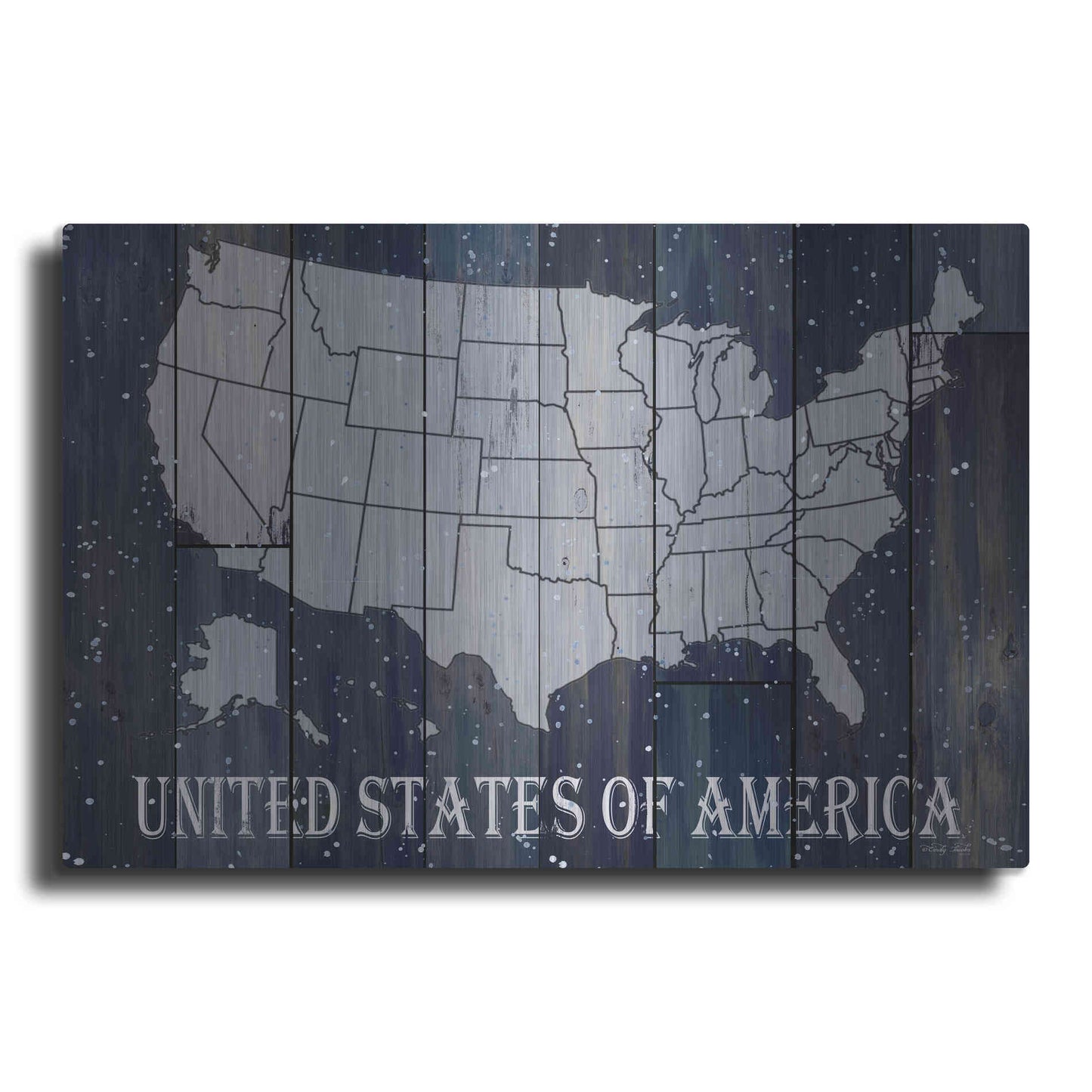 Luxe Metal Art 'Navy United States of America' by Cindy Jacobs, Metal Wall Art