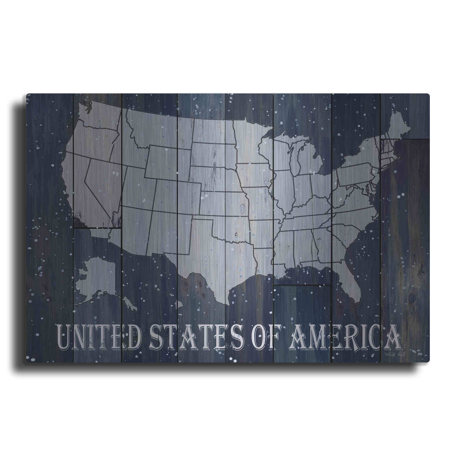 Luxe Metal Art 'Navy United States of America' by Cindy Jacobs, Metal Wall Art