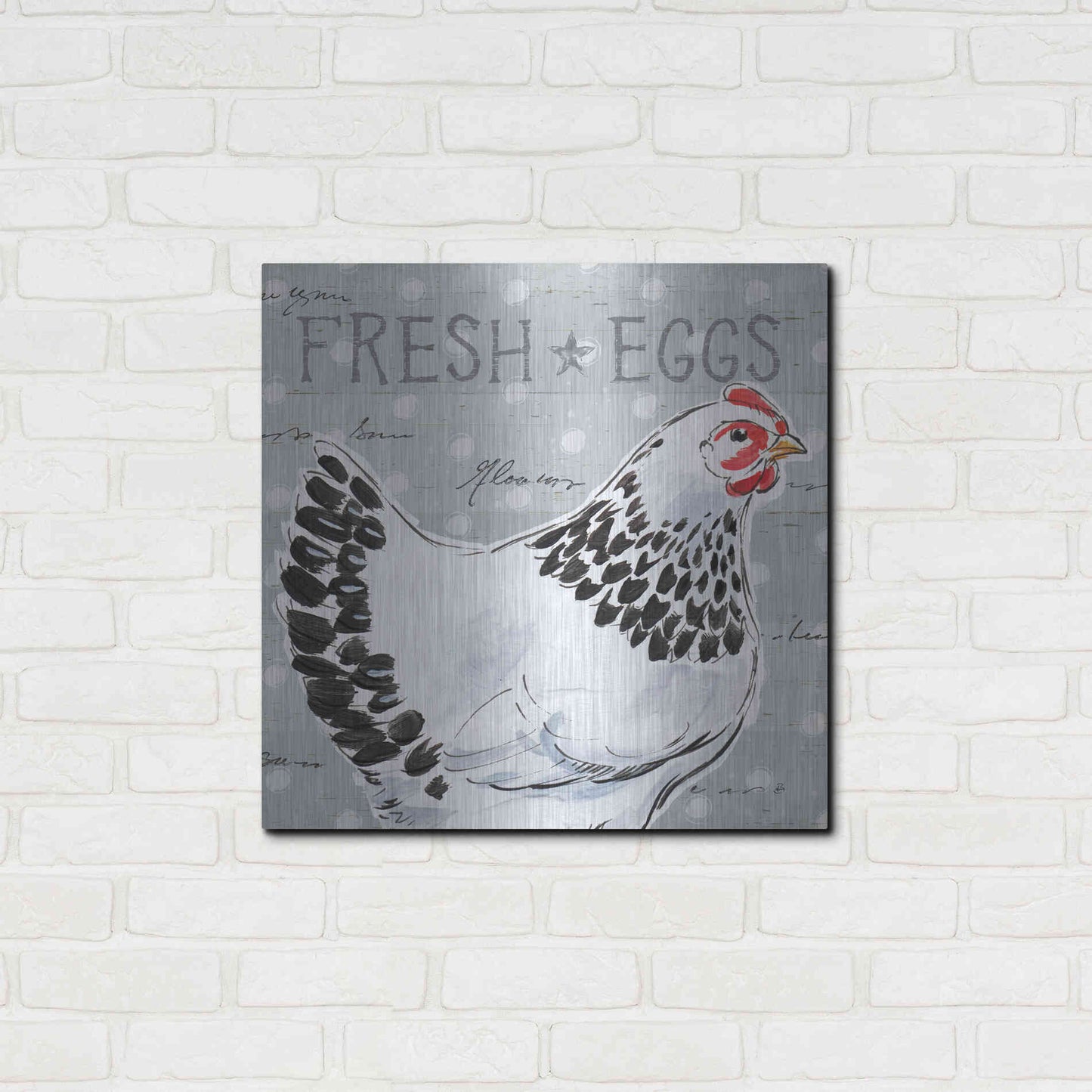 Luxe Metal Art 'Roosters Call II' by Daphne Brissonet, Metal Wall Art,24x24