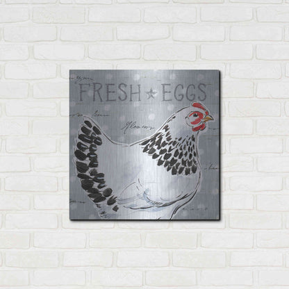 Luxe Metal Art 'Roosters Call II' by Daphne Brissonet, Metal Wall Art,24x24