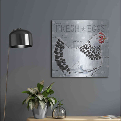 Luxe Metal Art 'Roosters Call II' by Daphne Brissonet, Metal Wall Art,24x24