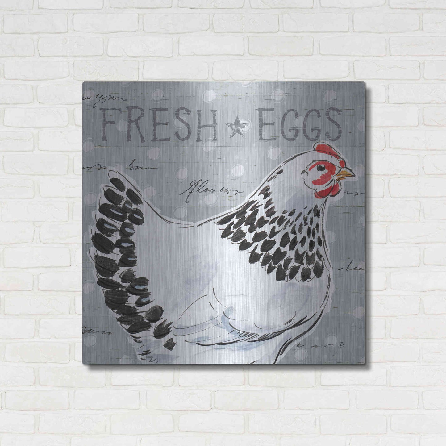 Luxe Metal Art 'Roosters Call II' by Daphne Brissonet, Metal Wall Art,36x36