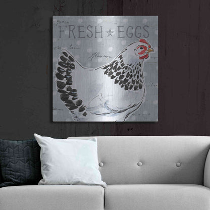 Luxe Metal Art 'Roosters Call II' by Daphne Brissonet, Metal Wall Art,36x36