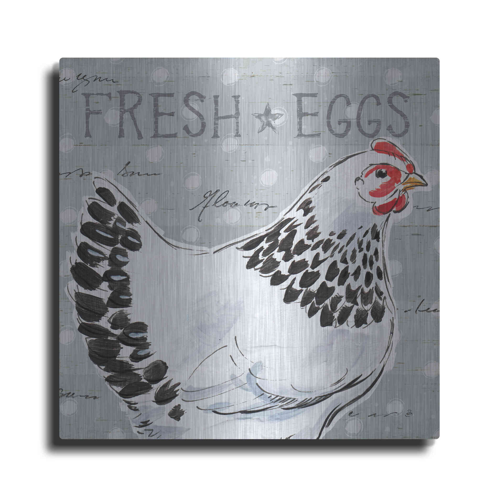 Luxe Metal Art 'Roosters Call II' by Daphne Brissonet, Metal Wall Art