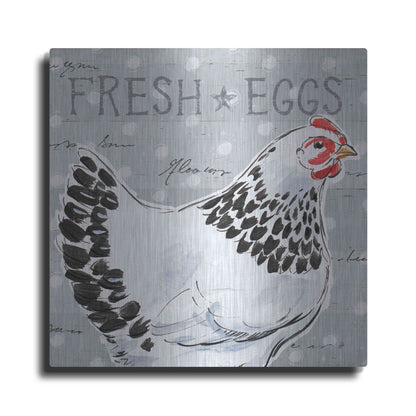 Luxe Metal Art 'Roosters Call II' by Daphne Brissonet, Metal Wall Art