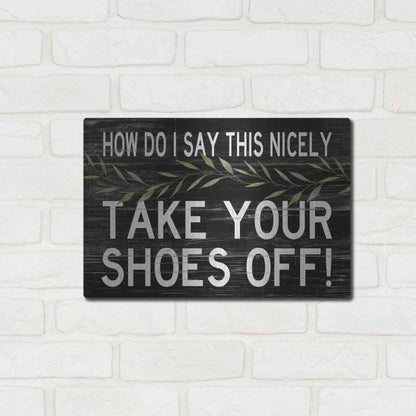 Luxe Metal Art 'Take Your Shoes Off' by Cindy Jacobs, Metal Wall Art,16x12