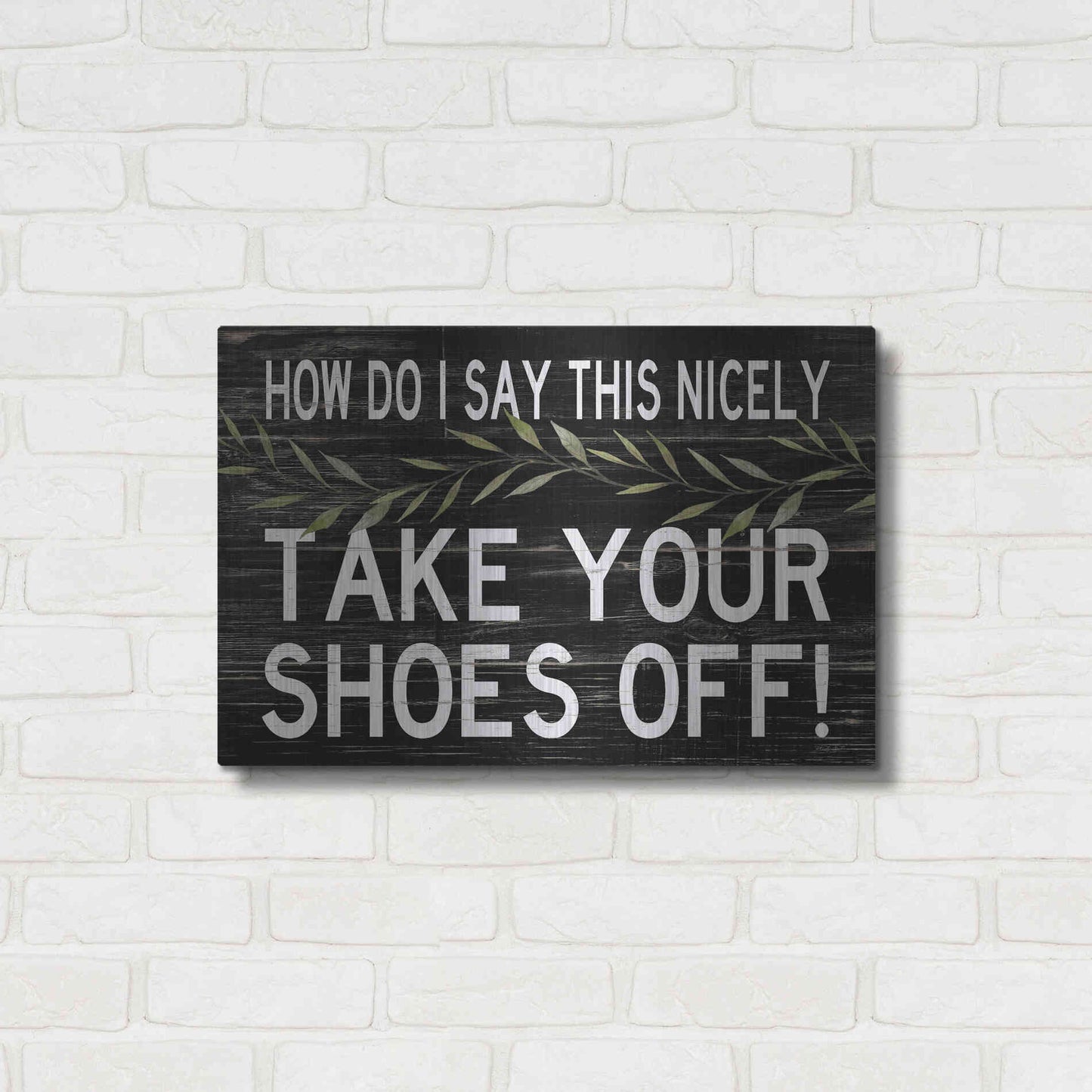 Luxe Metal Art 'Take Your Shoes Off' by Cindy Jacobs, Metal Wall Art,24x16